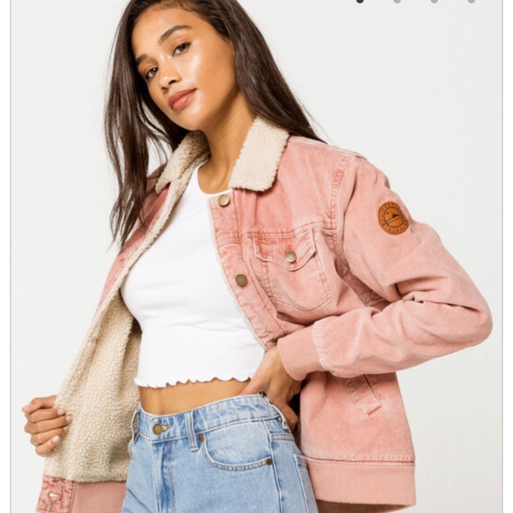 ROXY Desert Sand Rose Womens Corduroy Jacket